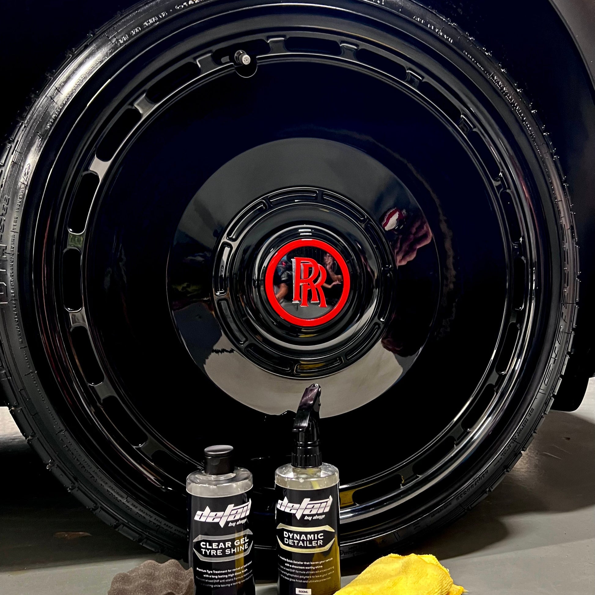 Clear Gel Tyre Shine and Hydrophobic Ceramic Detailer, Rolls Royce Rim Shining