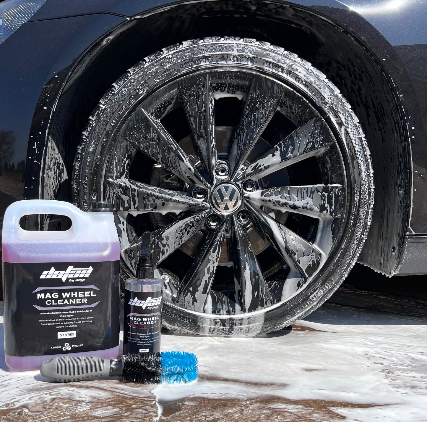 Mag Rim wheel cleaner, 5 litre bottle, all purpose, spray bottle, rim cleaning wheel brush