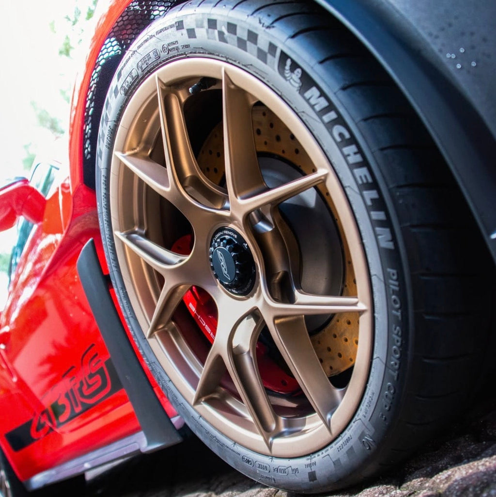 porsche gt3rs wheel cleaned with detail by dmp car care kit drying 
